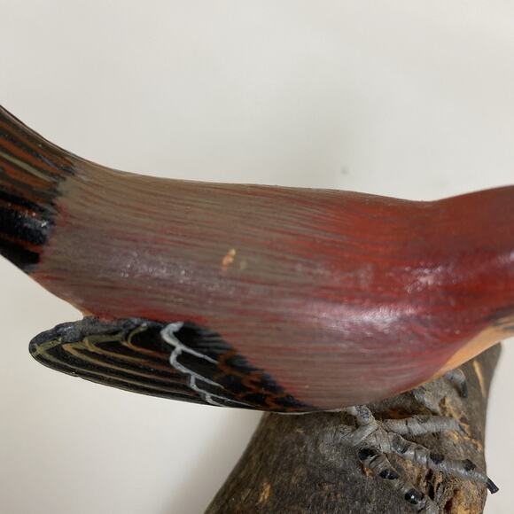 Vtg Mini Hand Painted Carved Wooden Finch Bird Figure Sculpture Folk Art - Picture 9 of 11